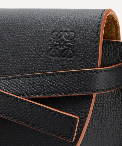 Shop Loewe Mini Gate Leather Dual Cross-body Bag In Black