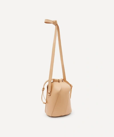 Shop Chloé Tulip Small Leather Bucket Bag In Sandy Beige