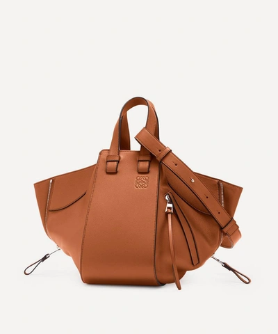 Shop Loewe Small Hammock Leather Bag In Tan