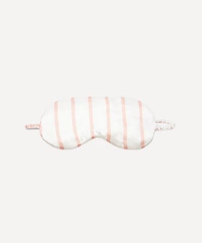 Asceno London Striped Silk Eye Mask In Blush ModeSens