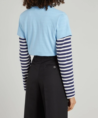 Shop Comme Des Garçons Play Women's Short-sleeve T-shirt In Blue