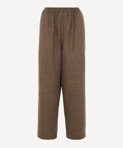 Shop Eskandar Women's Ankle Slits Japanese Trousers In Navy