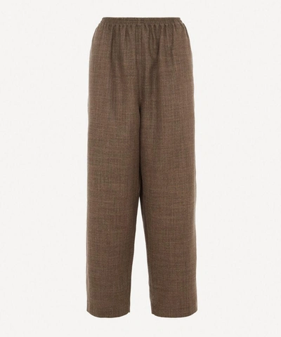 Shop Eskandar Women's Ankle Slits Japanese Trousers In Navy