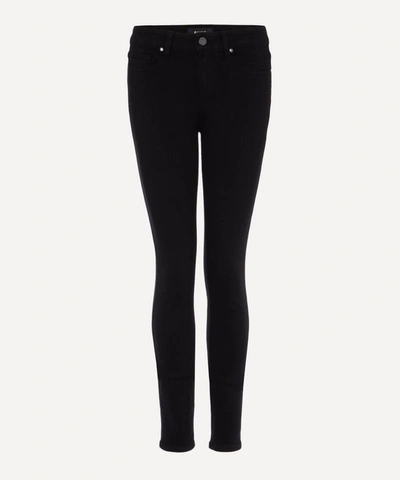 Paige Cindy Straight-leg High-rise Stretch-denim Jeans In Black