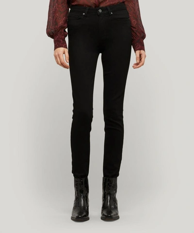 Paige Cindy Straight-leg High-rise Stretch-denim Jeans In Black