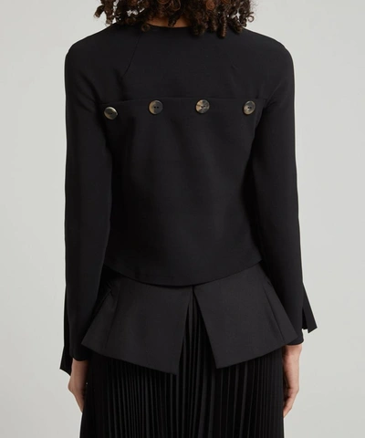 Shop A.w.a.k.e. Pleated Button Back Top In Black