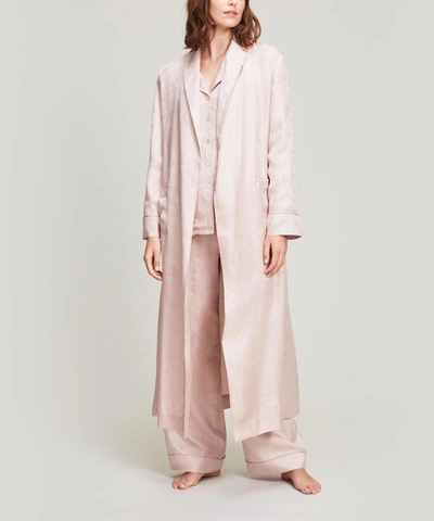 Shop Liberty London Hera Silk Jacquard Long Robe In Light Pink