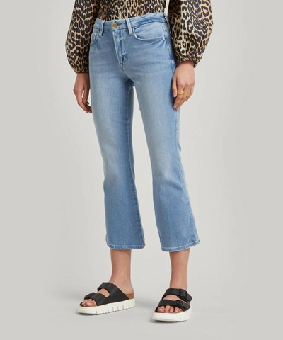 Shop Frame Le Crop Mini Boot Double Needle Jeans In Tropic