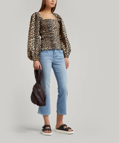 Shop Frame Le Crop Mini Boot Double Needle Jeans In Tropic