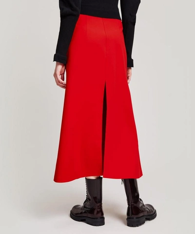 Shop A.w.a.k.e. Slash Front A-line Midi-skirt In Red