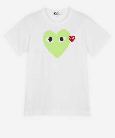 Shop Comme Des Garçons Play Women's Two Heart T-shirt In Green