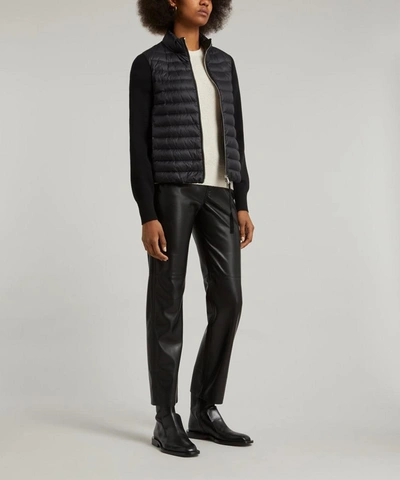 Shop Moncler Padded Cardigan In Black