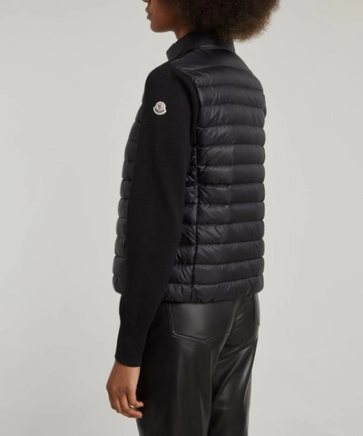 Shop Moncler Padded Cardigan In Black