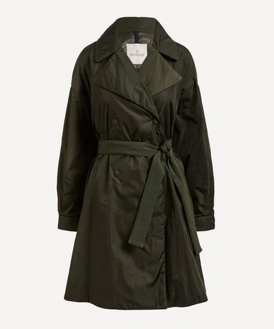 Shop Moncler Meboula Trench Coat In Green