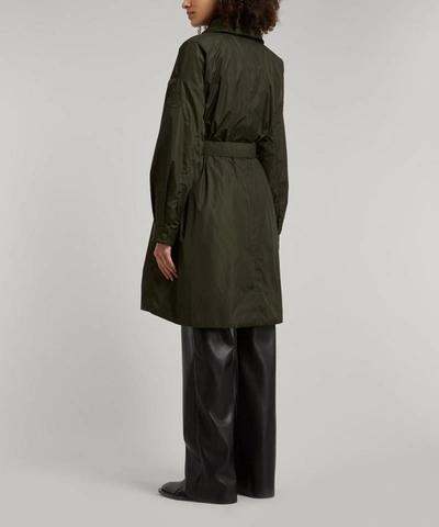 Shop Moncler Meboula Trench Coat In Green