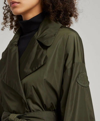 Shop Moncler Meboula Trench Coat In Green