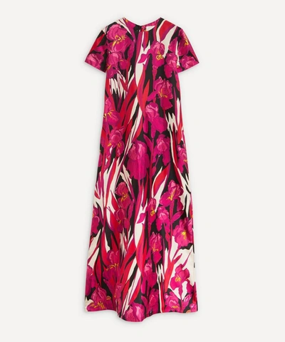 Shop La Doublej Swing Silk Maxi-dress In Pink