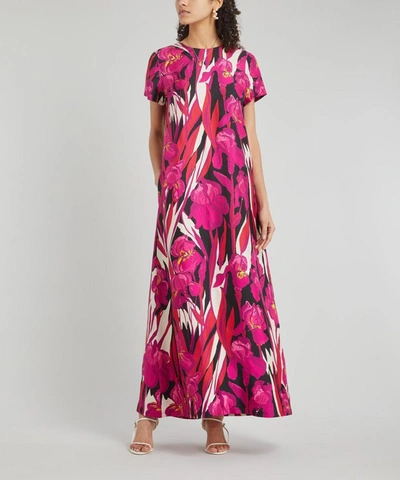Shop La Doublej Swing Silk Maxi-dress In Pink