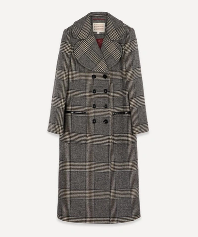 Shop Alexa Chung Check Tailored Long Coat In Multi