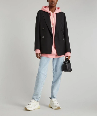 Shop Acne Studios Face Hooded Sweatshirt In Blush Pink