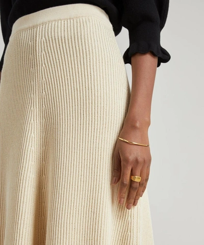 Shop Joseph Egyptian Cotton Knit Skirt In Ivory