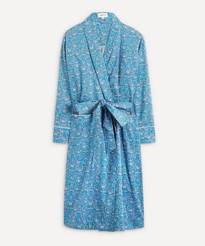 Shop Liberty London Women's Imran Cotton Robe In Teal