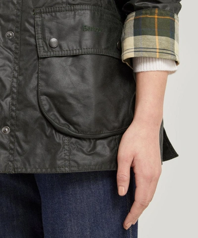 Barbour Beadnell Wax Two-pocket Jacket In Sage