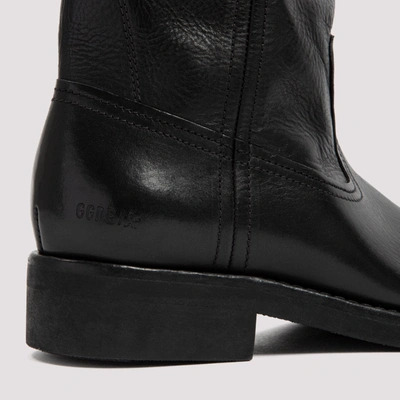 Shop Golden Goose Biker Leather Boots Shoes In Black