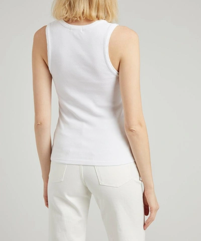 Agolde Poppy Ribbed Stretch Organic Cotton And Tencel-blend Jersey Tank In Tissue Off White