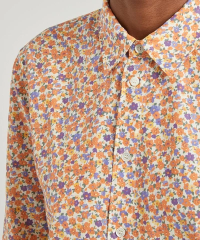 Shop Apc Gina Floral Printed Shirt In Orange