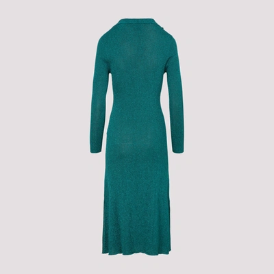 Shop Lanvin Knitted Dress Sweater In Blue