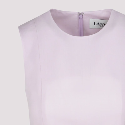 Shop Lanvin Lavin Wool Belted Dress In Pink &amp; Purple