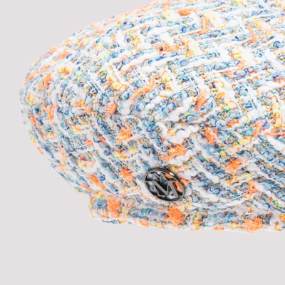 Shop Maison Michel Tweed Hat In Multicolour