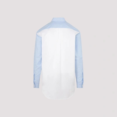 Shop Marni Oxford Button Down Striped Shirt In Blue