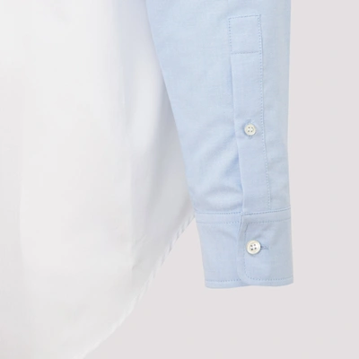 Shop Marni Oxford Button Down Striped Shirt In Blue