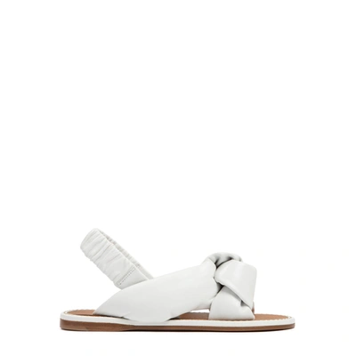 Shop Miu Miu Flat Sandals Shoes In White