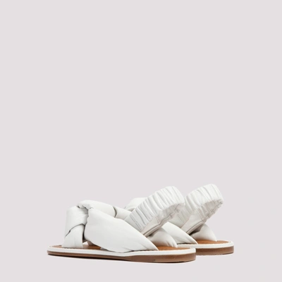 Shop Miu Miu Flat Sandals Shoes In White