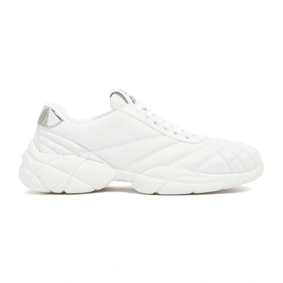 Shop Miu Miu Nappa Chunky Sole Sneakers Shoes In White