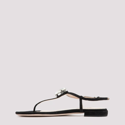 Shop Miu Miu T-bar Sandals Shoes In Black