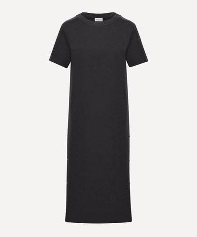Shop Moncler Cotton Jersey T-shirt Dress In Black