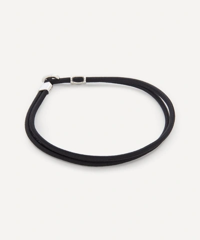 Shop Miansai Sterling Silver Orson Loop Bungee Rope Bracelet In Black