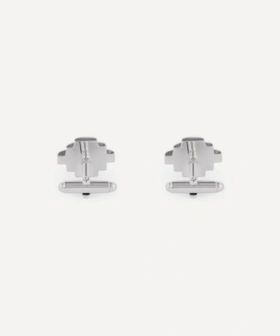 Shop Lanvin Rhodium-plated Interwoven Cufflinks In Silver