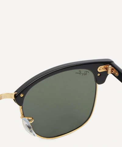 Ray Ban Clubmaster 55mm Polarized Square Sunglasses In Black