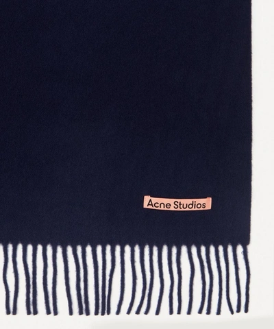 Shop Acne Studios Oversized Wool Scarf In Navy