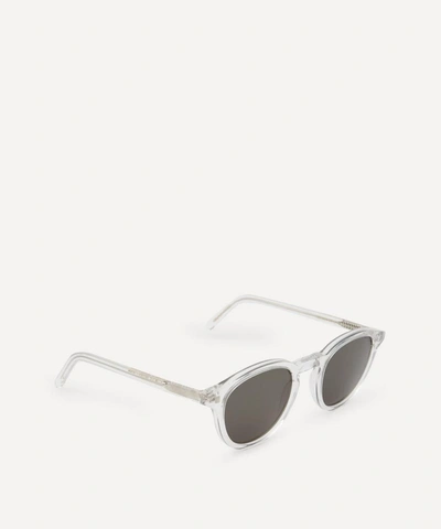 Shop Monokel Nelson Round Sunglasses In Crystal/grey