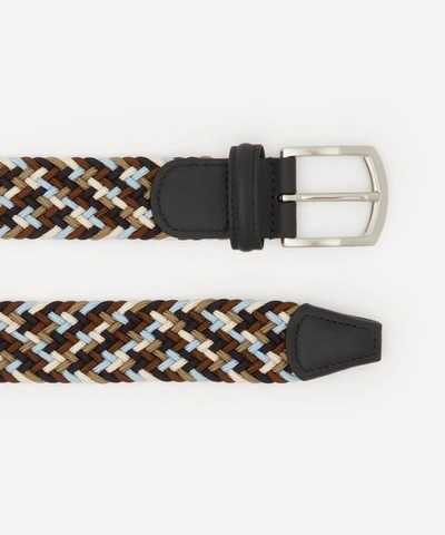 Anderson's Multi-woven Elasticated Belt In Light Brown