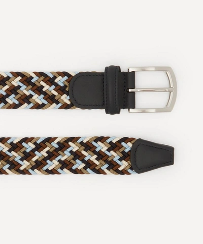 Shop Anderson's Mens Woven Multicolour Belt In Light Brown