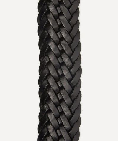 Shop Anderson's Leather Woven Belt In Black