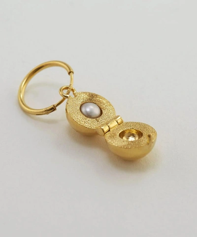 Shop Alex Monroe X Raven Smith Gold-plated Cannonball Hidden Pearl Earring