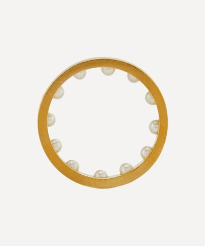 Shop Alex Monroe X Raven Smith Gold-plated Kruez Hidden Pearls Ring